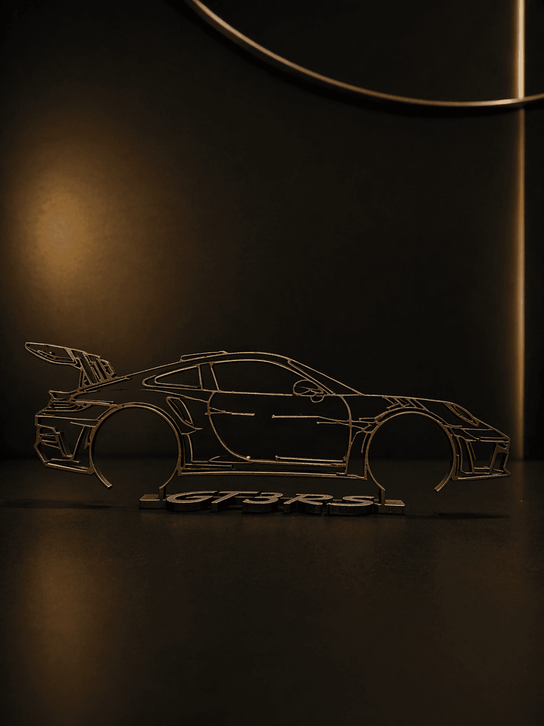 Siluetă 3D Porsche GT3 RS — Desk Edition